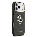 Guess Guess iPhone 17 Pro Max/iPhone 18 Pro Max Coque arrière 4G Grand logo métallique Bord doré - Noir