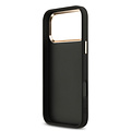 Guess Guess iPhone 17 Pro Max/iPhone 18 Pro Max Coque arrière 4G Grand logo métallique Bord doré - Noir