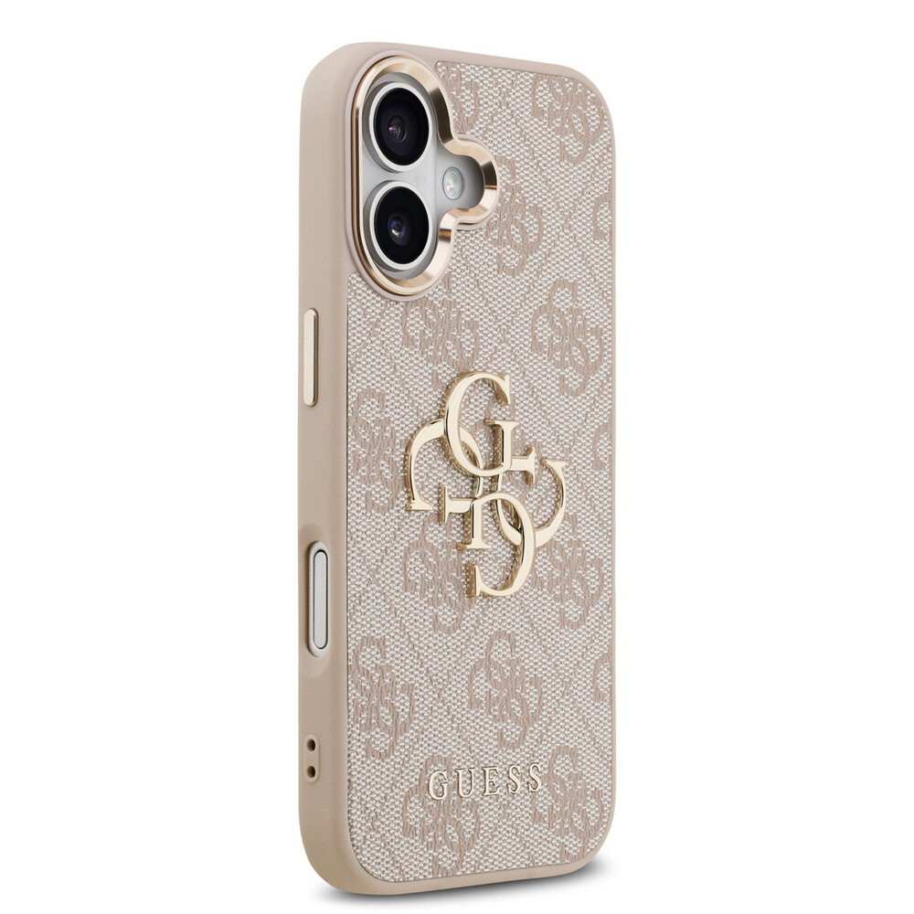 Guess Guess iPhone 17 Back-Cover hul - 4G - Big Metal Logo - Gold Edge - Rosa Guess Guess iPhone 17 Back-Cover hul - 4G - Big Metal Logo - Gold Edge - Rosa