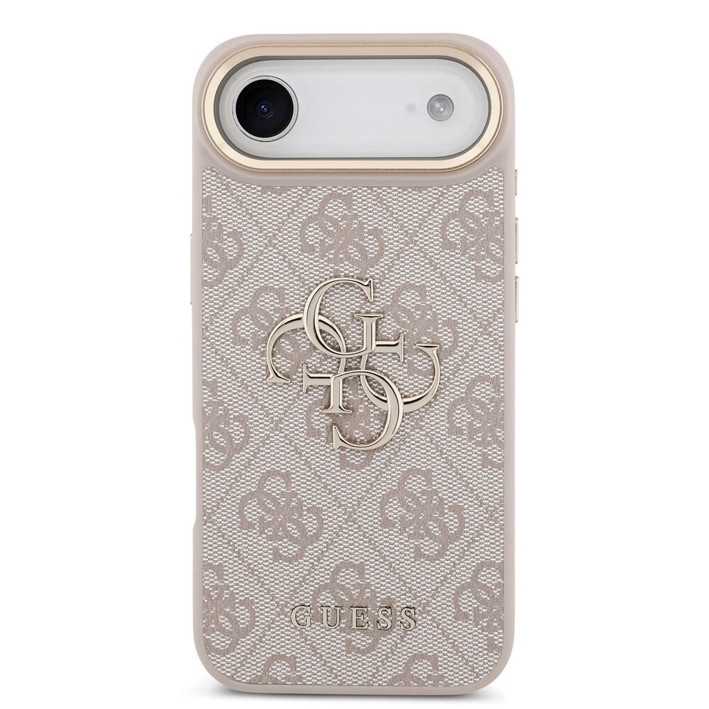 Guess Guess iPhone 17 Air Back cover case - 4G - Big Metal Logo - Gold Edge - Pink