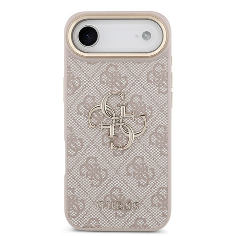 Guess Guess iPhone 17 Air Back cover case - 4G - Big Metal Logo - Gold Edge - Pink