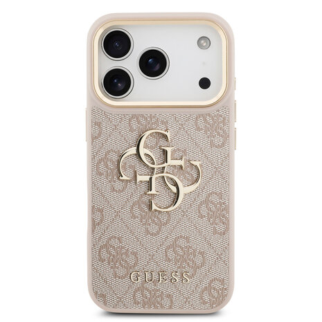 Guess Guess iPhone 17 Pro Back cover coque - 4G - Big Metal Logo - Gold Edge - Rose Guess Guess iPhone 17 Pro Back cover coque - 4G - Big Metal Logo - Gold Edge - Rose