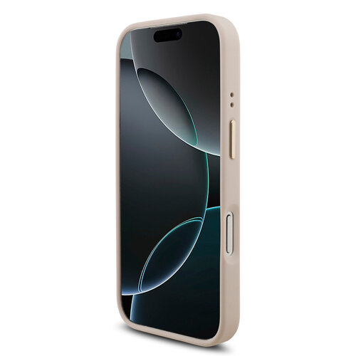 Guess Guess iPhone 17 Pro/iPhone 18 Pro Coque arrière 4G Grand logo métallique Bord doré - Rose