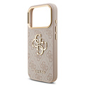 Guess Guess iPhone 17 Pro/iPhone 18 Pro Coque arrière 4G Grand logo métallique Bord doré - Rose