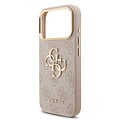 Guess Guess iPhone 17 Pro/iPhone 18 Pro Handyhülle 4G Großes Metalllogo Goldfarbener Rand - Rosa