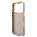 Guess Guess iPhone 17 Pro/iPhone 18 Pro Handyhülle 4G Großes Metalllogo Goldfarbener Rand - Rosa