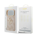 Guess Guess iPhone 17 Pro/iPhone 18 Pro Coque arrière 4G Grand logo métallique Bord doré - Rose