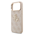 Guess Guess iPhone 17 Pro Max/iPhone 18 Pro Max Coque arrière 4G Grand logo métallique Bord doré - Rose