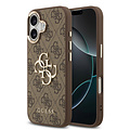 Guess Guess iPhone 17 Back cover case - 4G - Big Metal Logo - Gold Edge - Brown