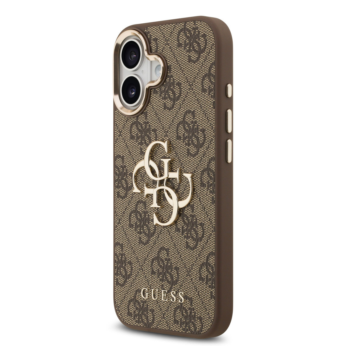 Guess Guess iPhone 17 Backcover hoesje - 4G - Big Metal Logo - Gold Edge - Bruin, foto 2 van 6