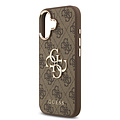 Guess Guess iPhone 17 Back cover coque - 4G - Big Metal Logo - Gold Edge - Marron