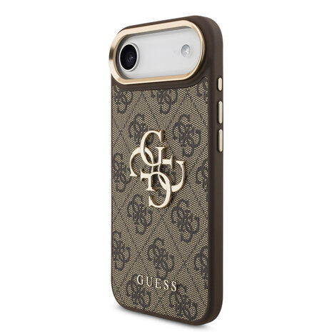 Guess Guess iPhone 17 Air Back cover case - 4G - Big Metal Logo - Gold Edge - Brown
