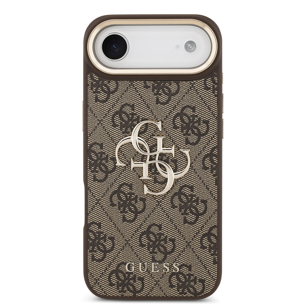 Guess Guess iPhone 17 Air Back cover case - 4G - Big Metal Logo - Gold Edge - Brown