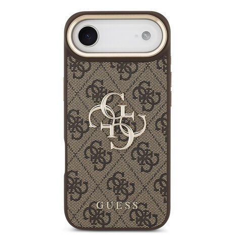 Guess Guess iPhone 17 Air Back cover case - 4G - Big Metal Logo - Gold Edge - Brown