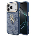 Guess Guess iPhone 17 Pro/iPhone 18 Pro Handyhülle 4G Großes Metalllogo Goldfarbener Rand - Blau