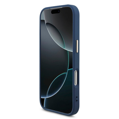 Guess Guess iPhone 17 Pro Back cover case - 4G - Big Metal Logo - Gold Edge - Blue Guess Guess iPhone 17 Pro Back cover case - 4G - Big Metal Logo - Gold Edge - Blue