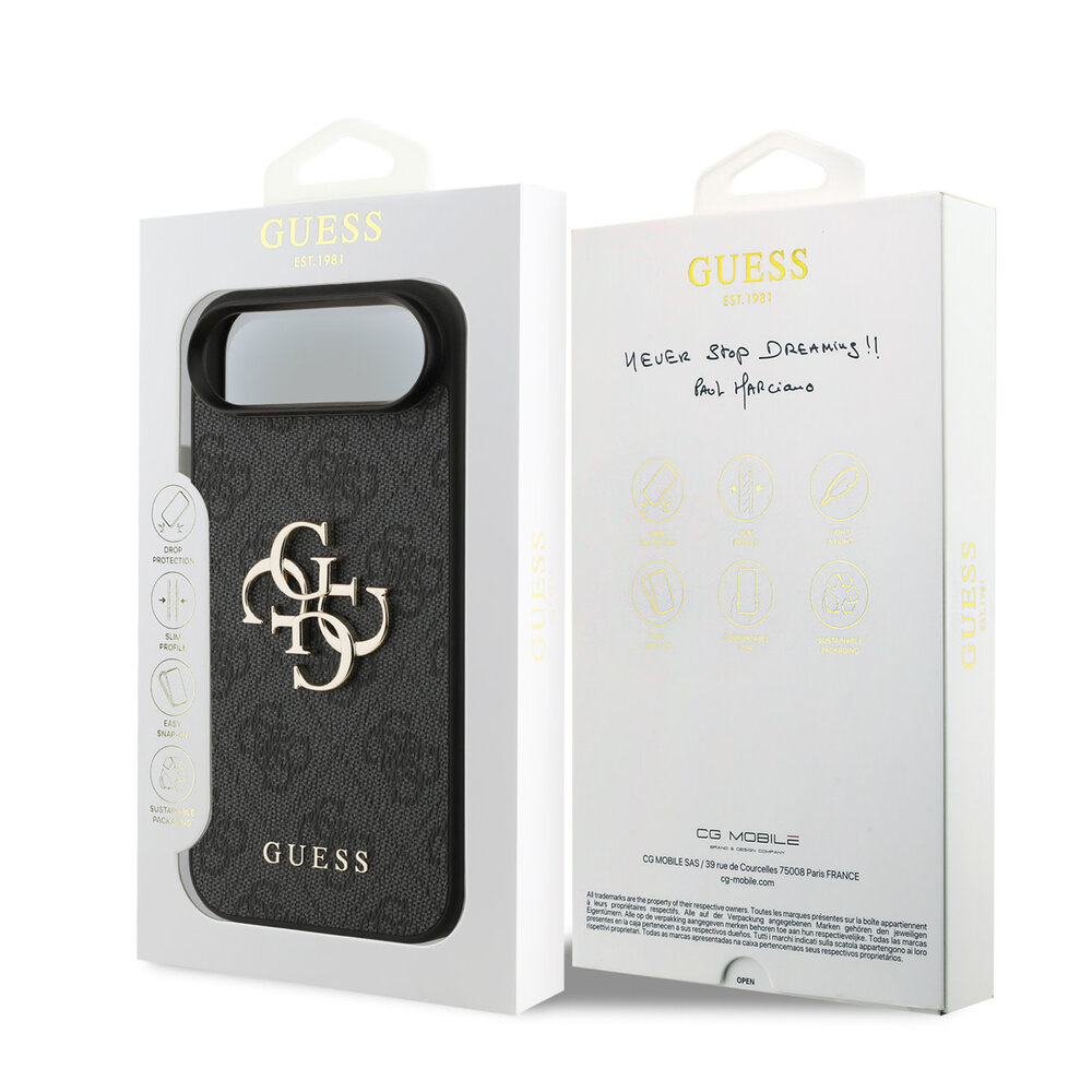 Guess Guess iPhone 17 Air Back cover case - 4G - Big Metal Logo - Black