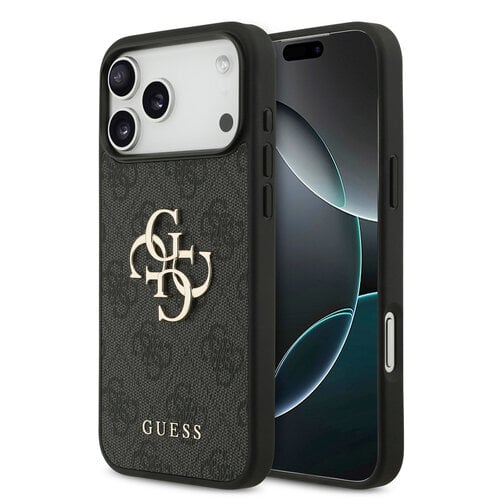 Guess Guess iPhone 17 Pro Max/iPhone 18 Pro Max Handyhülle 4G Großes Metalllogo - Schwarz
