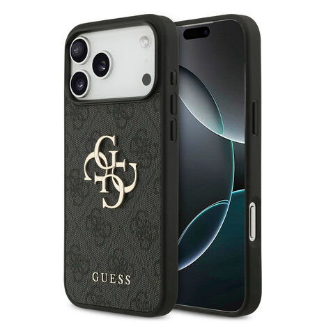 Guess Guess iPhone 17 Pro Max Backcover hoesje - 4G - Big Metal Logo - Zwart Guess Guess iPhone 17 Pro Max Backcover hoesje - 4G - Big Metal Logo - Zwart