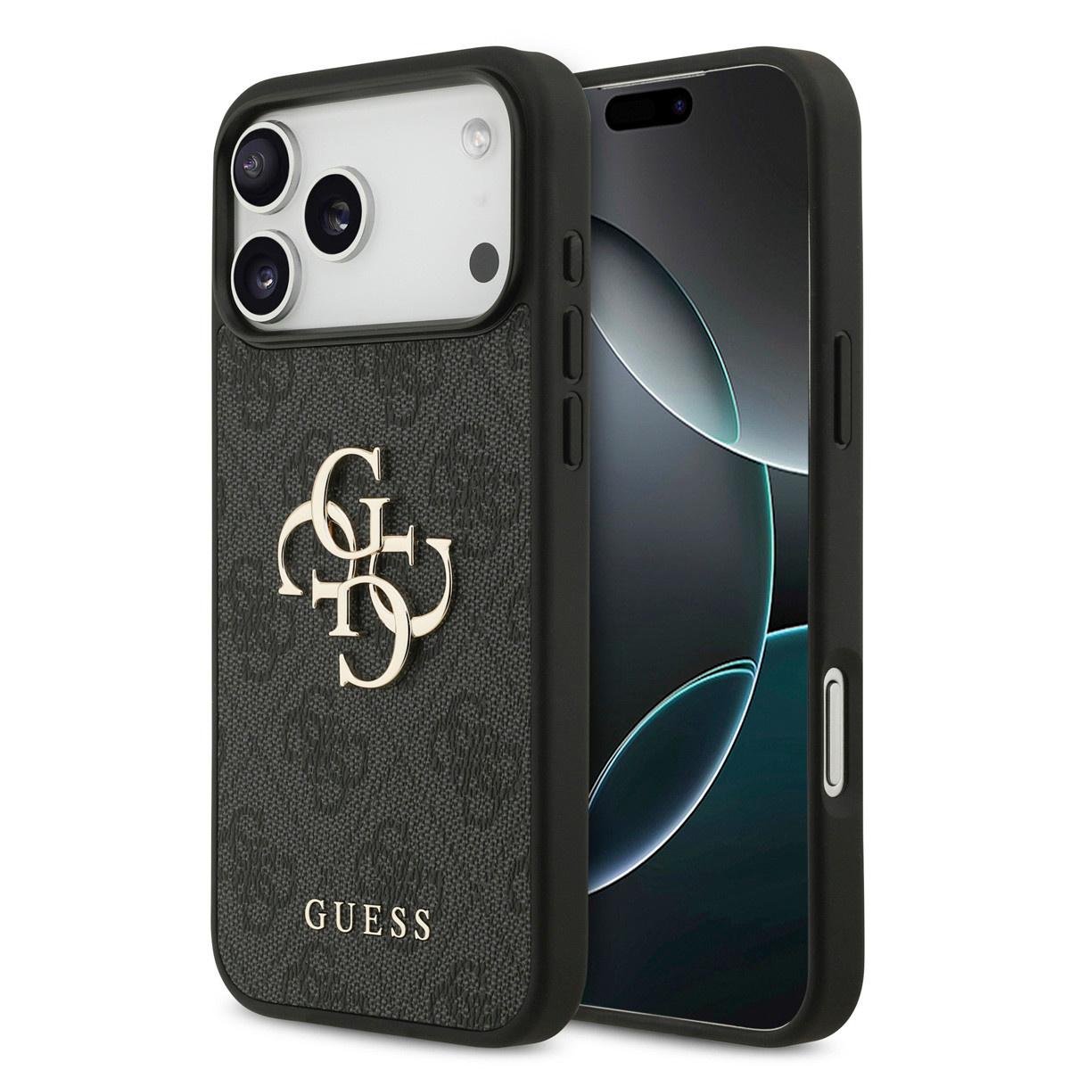 Guess Guess iPhone 17 Pro Max Back-Cover hul - 4G - Big Metal Logo - Zwart