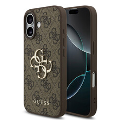 Guess iPhone 17 Back cover case - 4G - Big Metal Logo - Brown