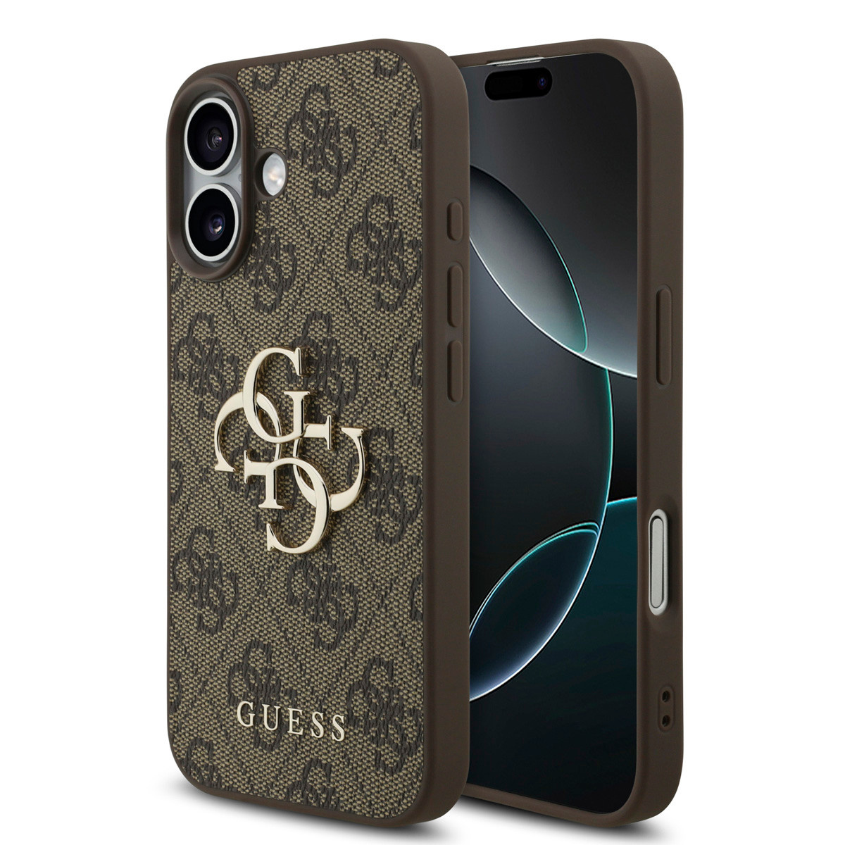 Guess Guess iPhone 17 Backcover hoesje - 4G - Big Metal Logo - Bruin