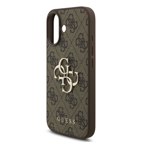 Guess Guess iPhone 17 Back-Cover hul - 4G - Big Metal Logo - Braun Guess Guess iPhone 17 Back-Cover hul - 4G - Big Metal Logo - Braun