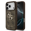 Guess Guess iPhone 17 Pro/iPhone 18 Pro Coque arrière 4G Grand logo métallique - Marron