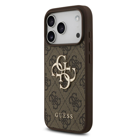 Guess Guess iPhone 17 Pro Backcover hoesje - 4G - Big Metal Logo - Bruin Guess Guess iPhone 17 Pro Backcover hoesje - 4G - Big Metal Logo - Bruin