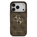 Guess Guess iPhone 17 Pro/iPhone 18 Pro Coque arrière 4G Grand logo métallique - Marron