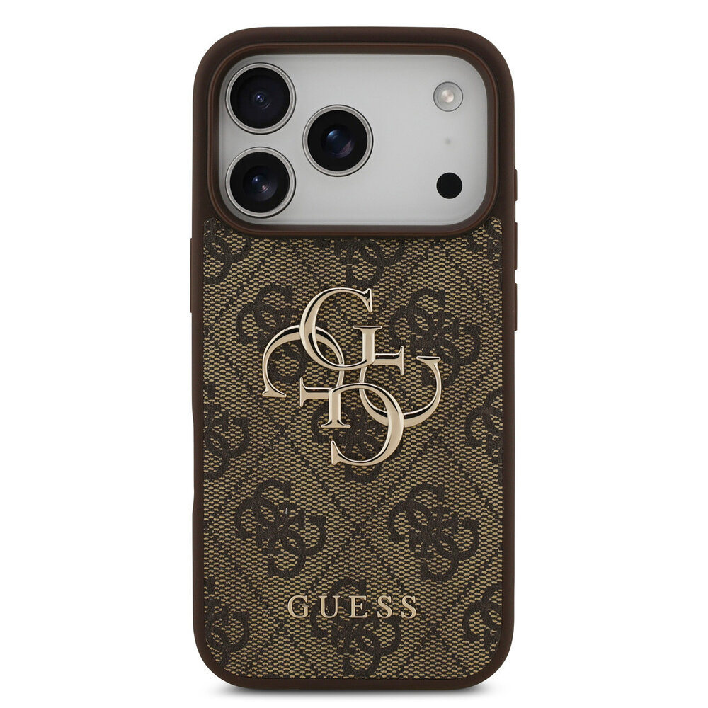 Guess Guess iPhone 17 Pro Backcover hoesje - 4G - Big Metal Logo - Bruin Guess Guess iPhone 17 Pro Backcover hoesje - 4G - Big Metal Logo - Bruin