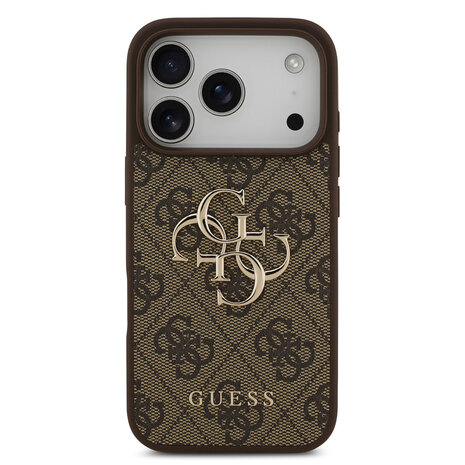 Guess Guess iPhone 17 Pro Backcover hoesje - 4G - Big Metal Logo - Bruin Guess Guess iPhone 17 Pro Backcover hoesje - 4G - Big Metal Logo - Bruin
