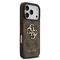 Guess Guess iPhone 17 Pro/iPhone 18 Pro Coque arrière 4G Grand logo métallique - Marron