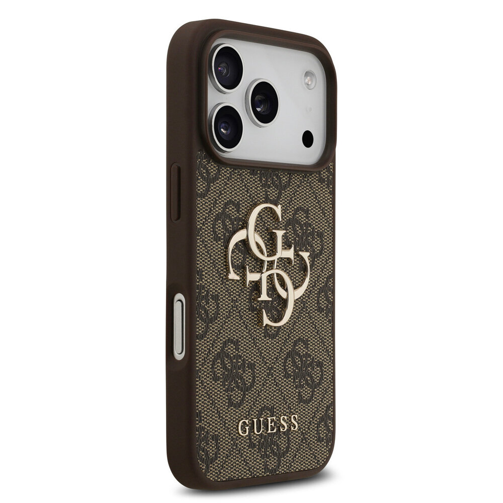 Guess Guess iPhone 17 Pro Backcover hoesje - 4G - Big Metal Logo - Bruin Guess Guess iPhone 17 Pro Backcover hoesje - 4G - Big Metal Logo - Bruin
