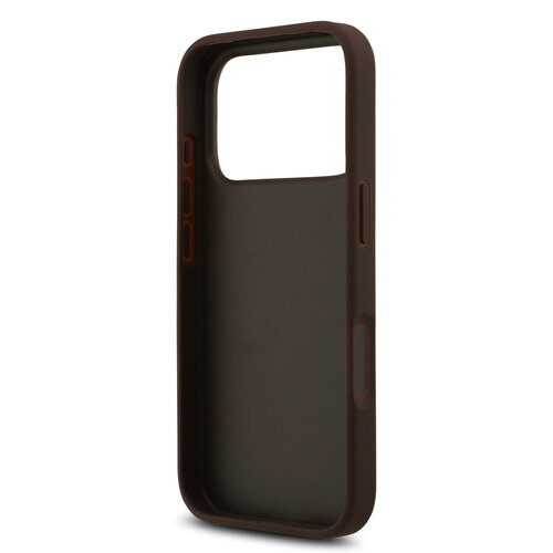 Guess Guess iPhone 17 Pro/iPhone 18 Pro Coque arrière 4G Grand logo métallique - Marron
