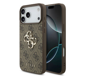 Guess Guess iPhone 17 Pro Max Back-Cover hul - 4G - Big Metal Logo - Braun Guess Guess iPhone 17 Pro Max Back-Cover hul - 4G - Big Metal Logo - Braun