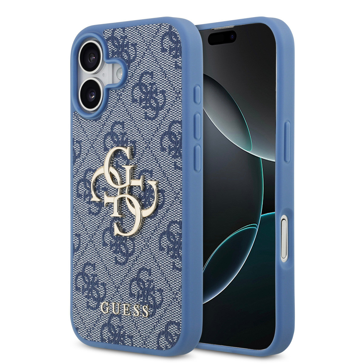 Guess Guess iPhone 17 Backcover hoesje - 4G - Big Metal Logo - Blauw