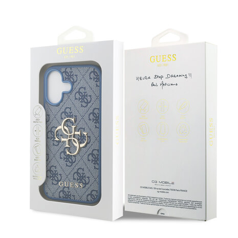 Guess Guess iPhone 17 Backcover hoesje - 4G - Big Metal Logo - Blauw Guess Guess iPhone 17 Backcover hoesje - 4G - Big Metal Logo - Blauw