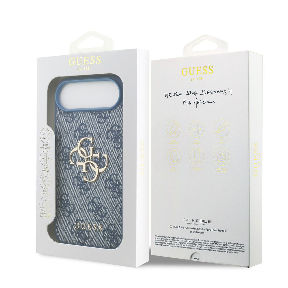 Guess Guess iPhone 17 Air Back cover case - 4G - Big Metal Logo - Blue