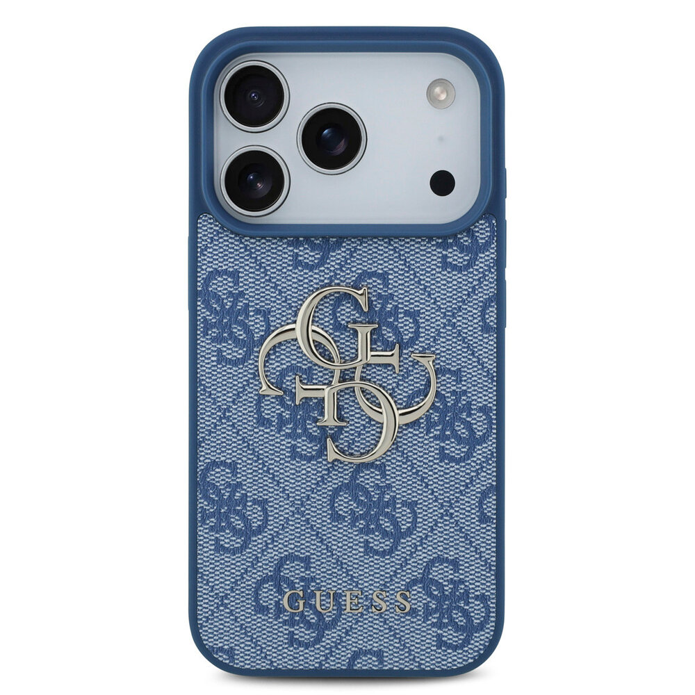 Guess Guess iPhone 17 Pro Back cover case - 4G - Big Metal Logo - Blue Guess Guess iPhone 17 Pro Back cover case - 4G - Big Metal Logo - Blue