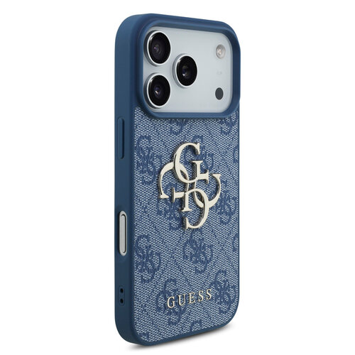 Guess Guess iPhone 17 Pro/iPhone 18 Pro Handyhülle 4G Großes Metalllogo - Blau