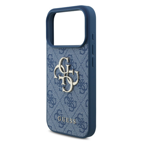 Guess Guess iPhone 17 Pro Back-Cover hul - 4G - Big Metal Logo - Blau Guess Guess iPhone 17 Pro Back-Cover hul - 4G - Big Metal Logo - Blau