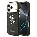 Guess Guess iPhone 17 Pro/iPhone 18 Pro Handyhülle 4G Großes Metalllogo Goldfarbener Rand - Schwarz