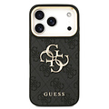 Guess Guess iPhone 17 Pro/iPhone 18 Pro Coque arrière 4G Grand logo métallique Bord doré - Noir