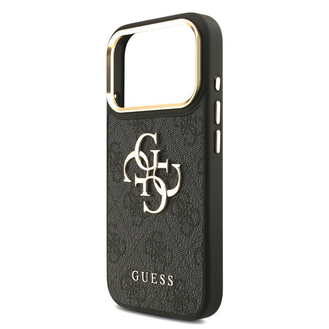 Guess Guess iPhone 17 Pro Back cover coque - 4G - Big Metal Logo - Gold Edge - Noir Guess Guess iPhone 17 Pro Back cover coque - 4G - Big Metal Logo - Gold Edge - Noir