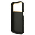 Guess Guess iPhone 17 Pro/iPhone 18 Pro Coque arrière 4G Grand logo métallique Bord doré - Noir