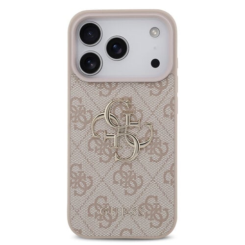 Guess Guess iPhone 17 Pro/iPhone 18 Pro Handyhülle 4G Großes Metalllogo - Rosa
