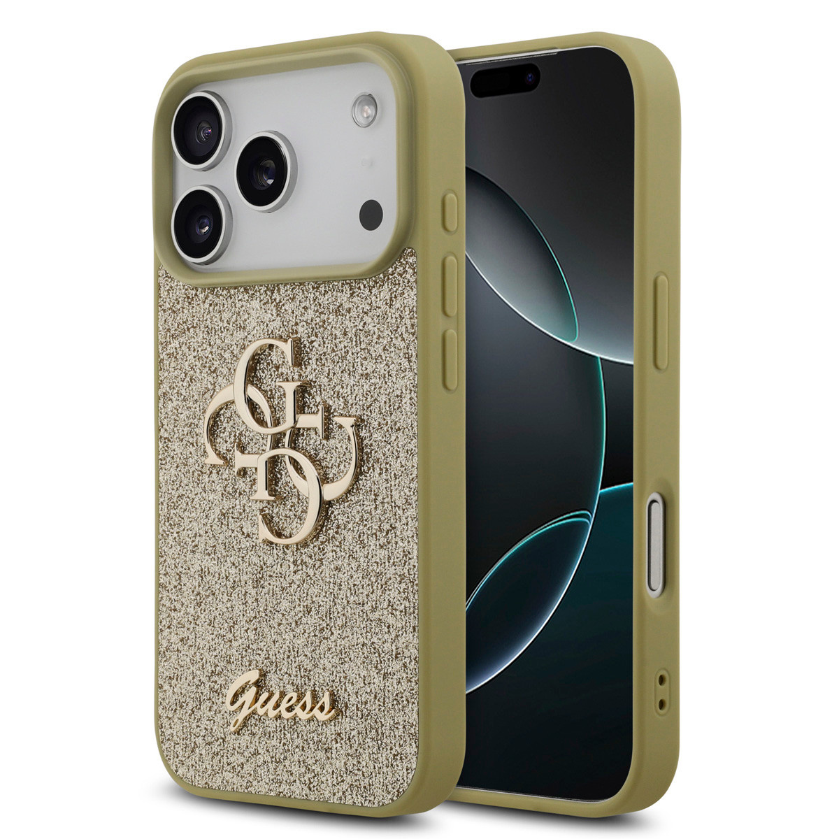 Guess Guess iPhone 17 Pro Backcover hoesje - Big 4G - Fixed Glitter - Goud