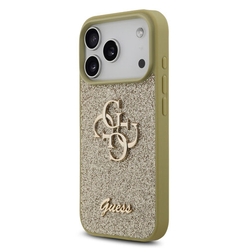 Guess Guess iPhone 17 Pro/iPhone 18 Pro Coque arrière Grand motif 4G Finition à paillettes fixes - Doré