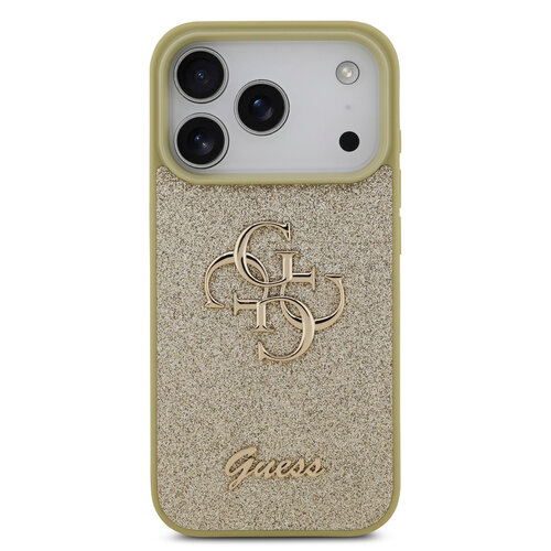 Guess Guess iPhone 17 Pro/iPhone 18 Pro Coque arrière Grand motif 4G Finition à paillettes fixes - Doré